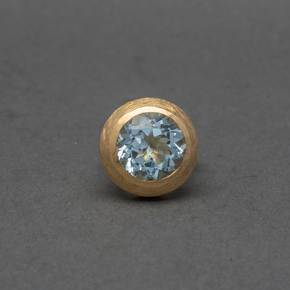 Gold Plated Sterling Silver Ring with Blue Topaz